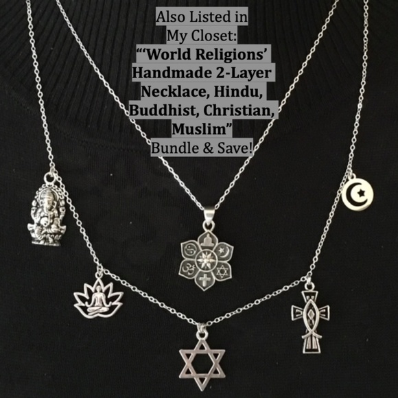 “Groovy Hippie" Handmade 2-Layer Necklace, Flower Power Peace Love Music VW Bug - Picture 15 of 15